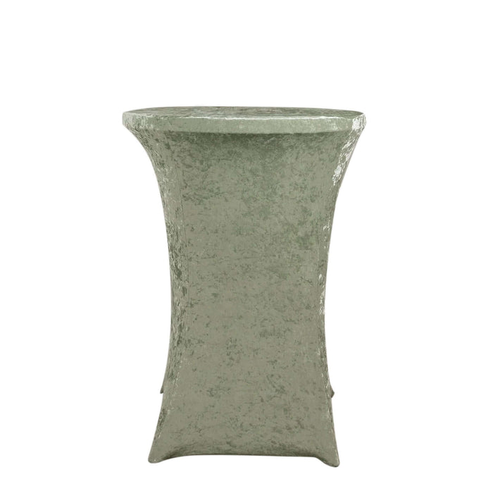 Green textured side table with a unique shape