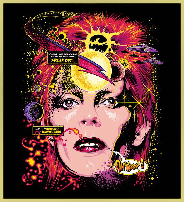 DAVID BOWIE - SPACE FACE / ZIGGY STARDUST - NEW POP TURBO TEE!
