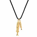 Double Fish Corded Pendant Necklace