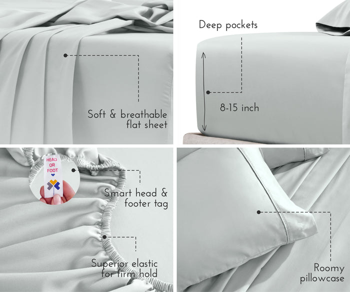 Everyday Soft Sateen Solid Sheet Set - California Design Den