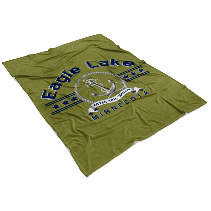 Fleece Blanket, Plush, Eagle Lake, Olive, Medium/Large