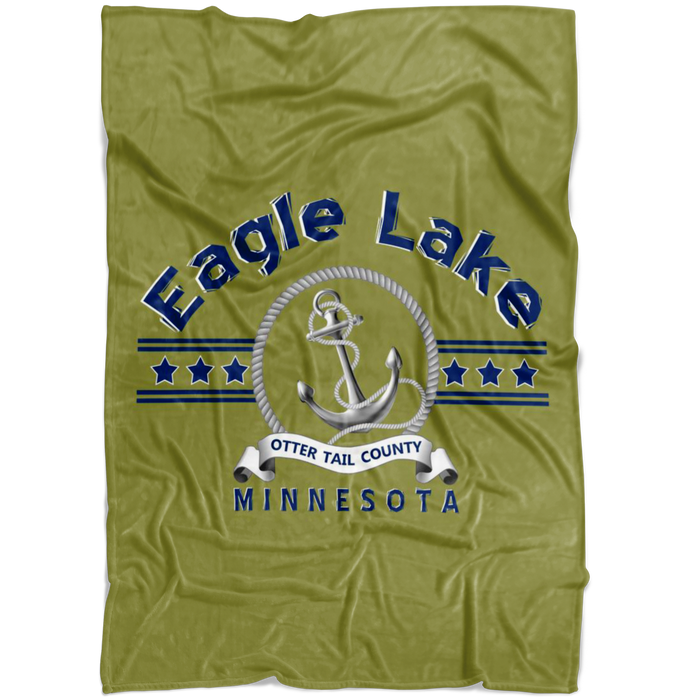 Fleece Blanket, Plush, Eagle Lake, Olive, Medium/Large