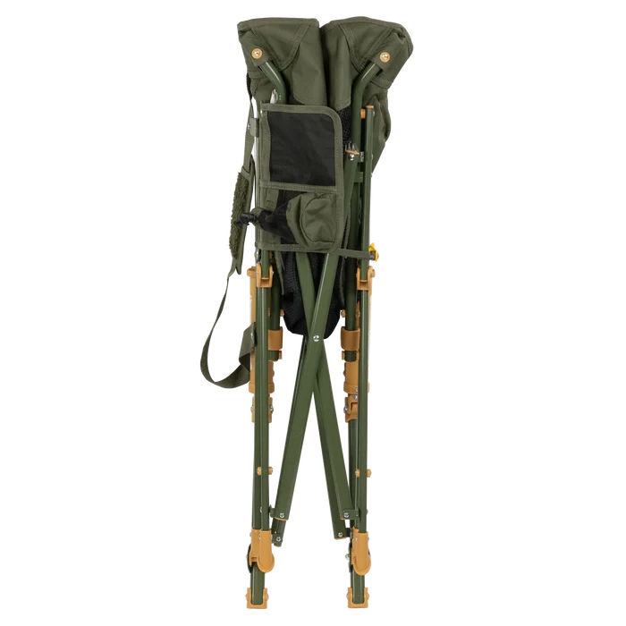 Front view of the folded olive Fleece Rocker.