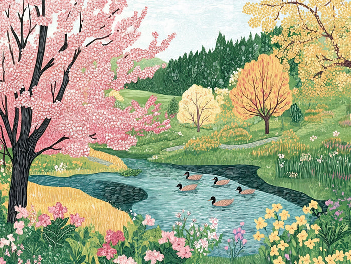Flowing River Winds Through A Landscape