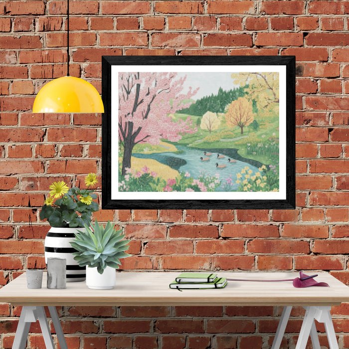 Flowing River Winds Through A Landscape