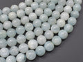 Genuine Aquamarine Beads, Round, 10mm-BeadBasic