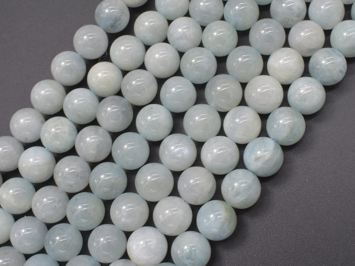 Genuine Aquamarine Beads, Round, 10mm-BeadBasic