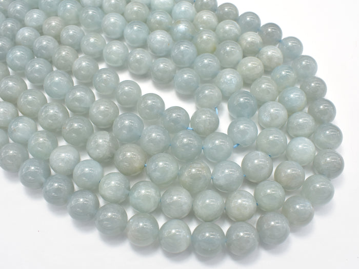Genuine Aquamarine Beads, Round, 11mm-12mm-BeadBasic