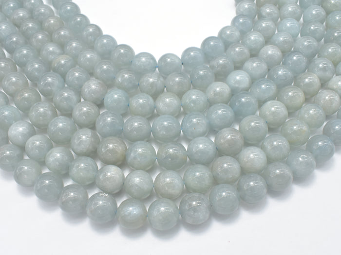 Genuine Aquamarine Beads, Round, 11mm-12mm-BeadBasic