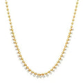 Gold Ball Necklace with Graduated CZ Stones