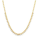 Gold Ball Necklace with Graduated CZ Stones
