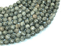 Gray Picture Jasper Beads, 8mm Faceted Round Beads-BeadBasic