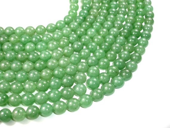 Green Aventurine Beads, Round, 12mm-BeadBasic