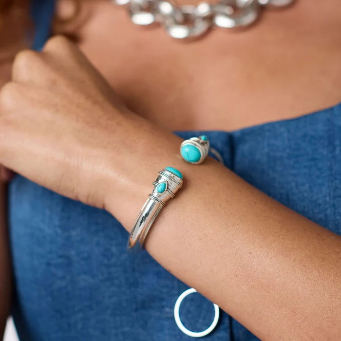 Julie Vos - Bracelet - Silver - Cannes Demi Cuff - Pearl - Findlay Rowe Designs