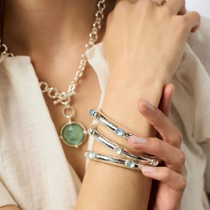 Julie Vos - Bracelet - Silver - Milano Luxe Bangle - Pavé Cubic Zirconia - Medium - Findlay Rowe Designs