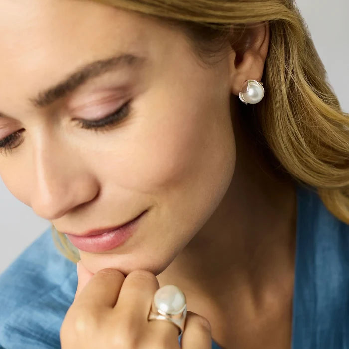 Julie Vos - Earring - Silver - Penelope Stud - Medium - Findlay Rowe Designs