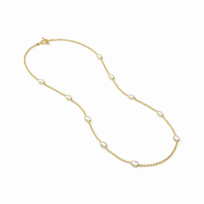 Julie Vos - Necklace - Laguna Stone Station -  Clear Crystal - Findlay Rowe Designs