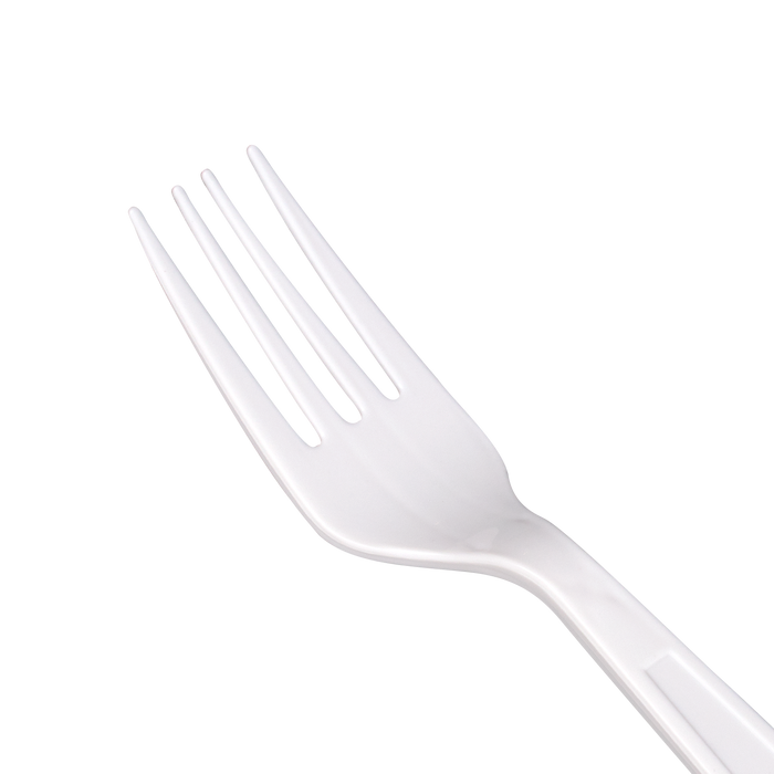 Karat PP Plastic Extra Heavy Weight Forks - White - 1,000 ct