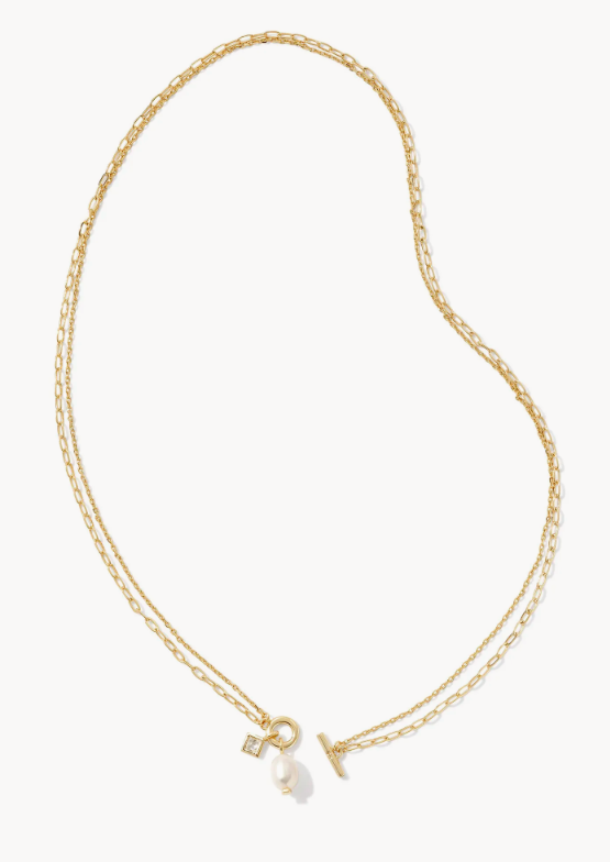 Kendra Scott Eve Multi Strand Necklace in White Pearl