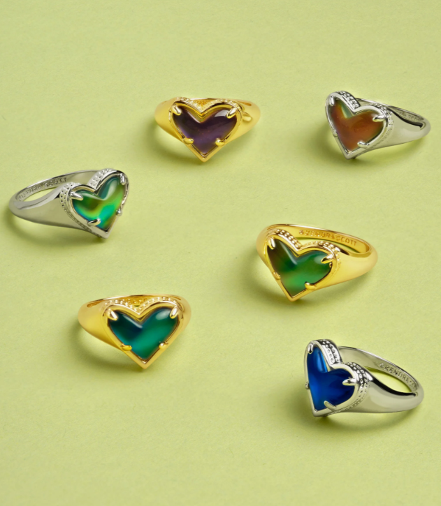 Kendra Scott Framed Ari Heart Band Mood Ring