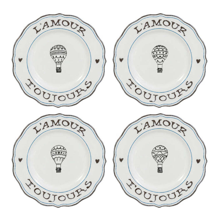 L'Amour Toujours Dessert/Salad Plate Assorted - Set of 4 by Juliska