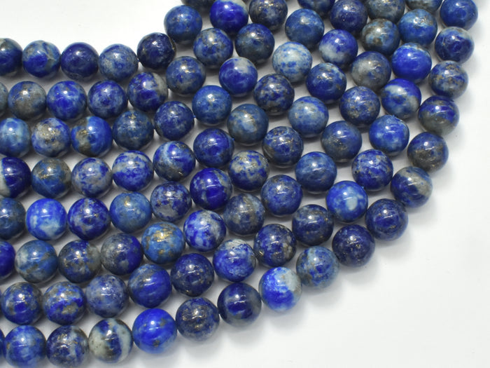 Lapis Lazuli, 8mm Blue Round Beads-BeadBasic