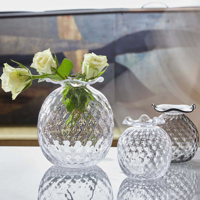 Large Clear Pineapple Texture Bud Vase by Mariposa Additional Image-3