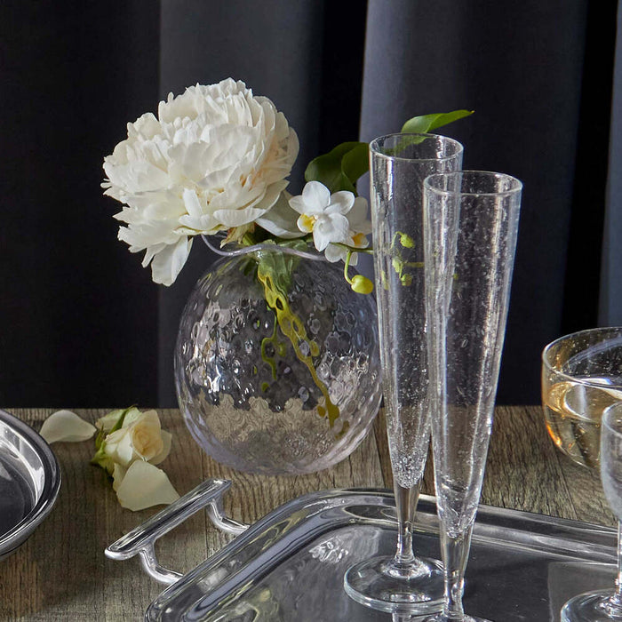 Large Clear Pineapple Texture Bud Vase by Mariposa Additional Image-4