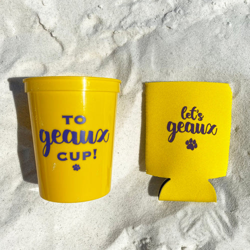"Let's Geaux" Game Day Koozies