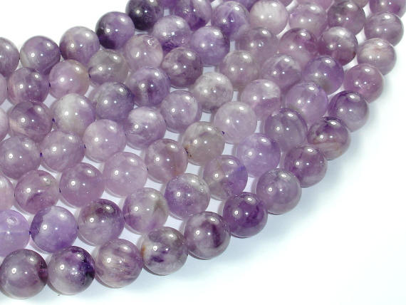 Light Amethyst, 12mm Round Beads-BeadBasic