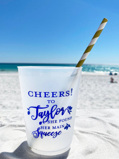 "Main Squeeze" Bachelorette & Shower - 16oz Shatterproof Cups