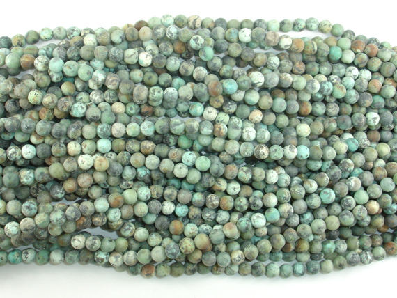 Matte African Turquoise, 6mm Round Beads-BeadBasic