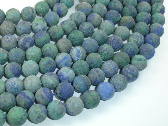 Matte Azurite Malachite Beads, 10mm Round Beads-BeadBasic