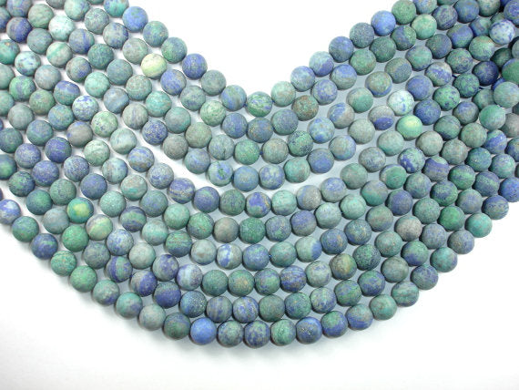 Matte Azurite Malachite Beads, 10mm Round Beads-BeadBasic