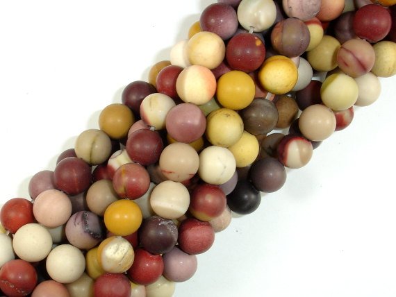 Matte Mookaite Beads, 8mm Round Beads-BeadBasic