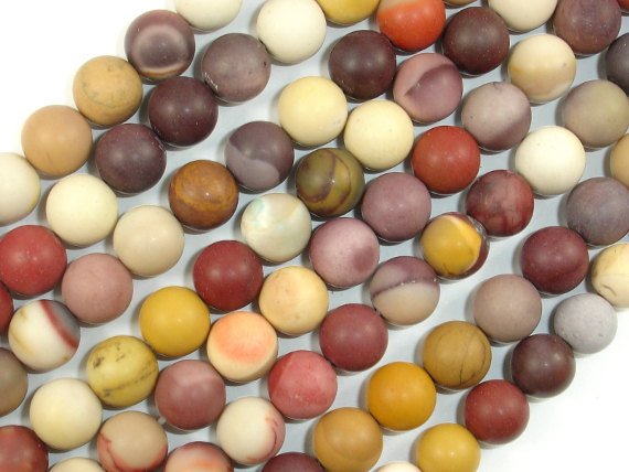Matte Mookaite Beads, 8mm Round Beads-BeadBasic