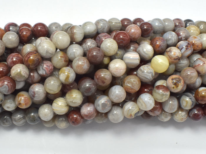 Mexican Crazy Lace Agate Beads, 6mm Round Beads-BeadBasic