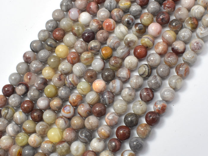 Mexican Crazy Lace Agate Beads, 6mm Round Beads-BeadBasic