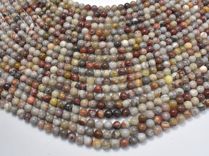 Mexican Crazy Lace Agate Beads, 6mm Round Beads-BeadBasic
