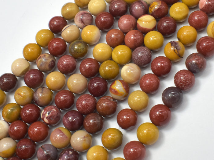 Mookaite Beads, Round, 8mm-BeadBasic