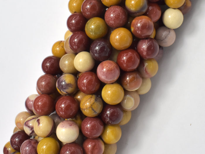 Mookaite Beads, Round, 8mm-BeadBasic