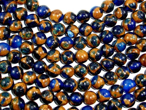Mosaic Stone Beads, Round, 6mm-BeadBasic