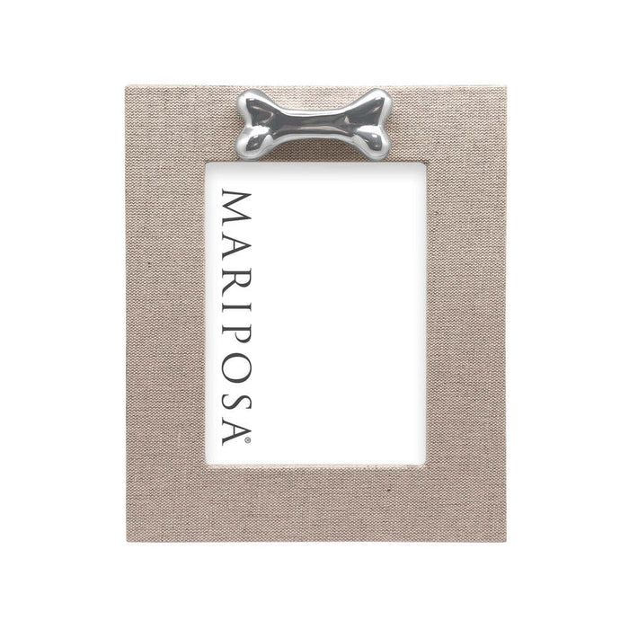 Natural Linen With Dog Bone 5X7 Frame Vertical by Mariposa