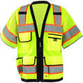 Occunomix LUX-HDS2T3-Y5X Vest, Heavy Duty, Two-Tone Surveyor W/Zipper, Class 3, Yellow, 5X