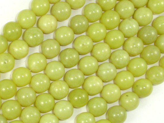 Olive Jade Beads, 10mm Round Beads-BeadBasic