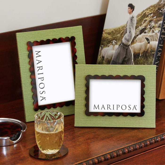 Palma Faux Grasscloth And Tortoise 4X6 Frame by Mariposa Additional Image-2