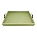 Palma Faux Grasscloth And Tortoise Handled Large Tray by Mariposa