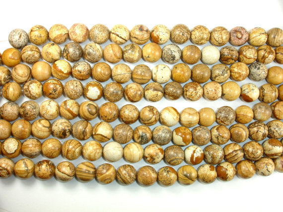 Picture Jasper, 14mm Round Beads-BeadBasic