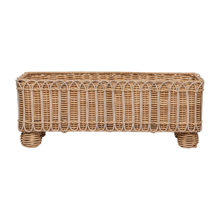 Provence Rattan Rectangular Planter - Whitewash by Juliska