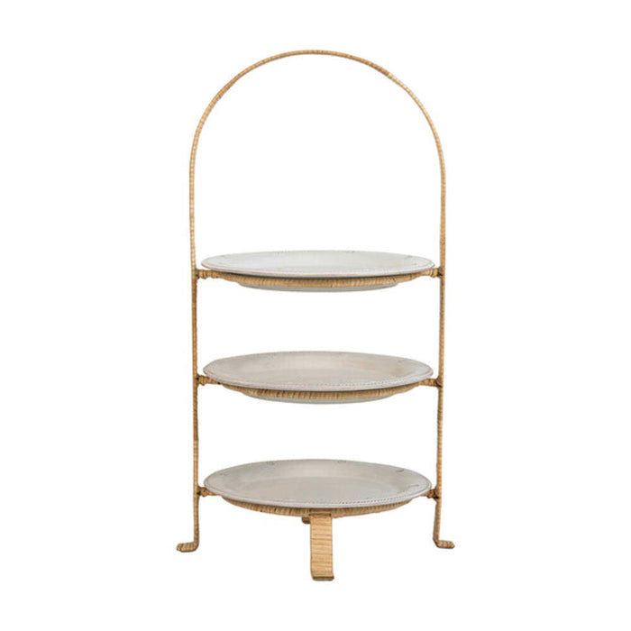 Provence Rattan Triple Tiered Server - Whitewash by Juliska Additional Image-1